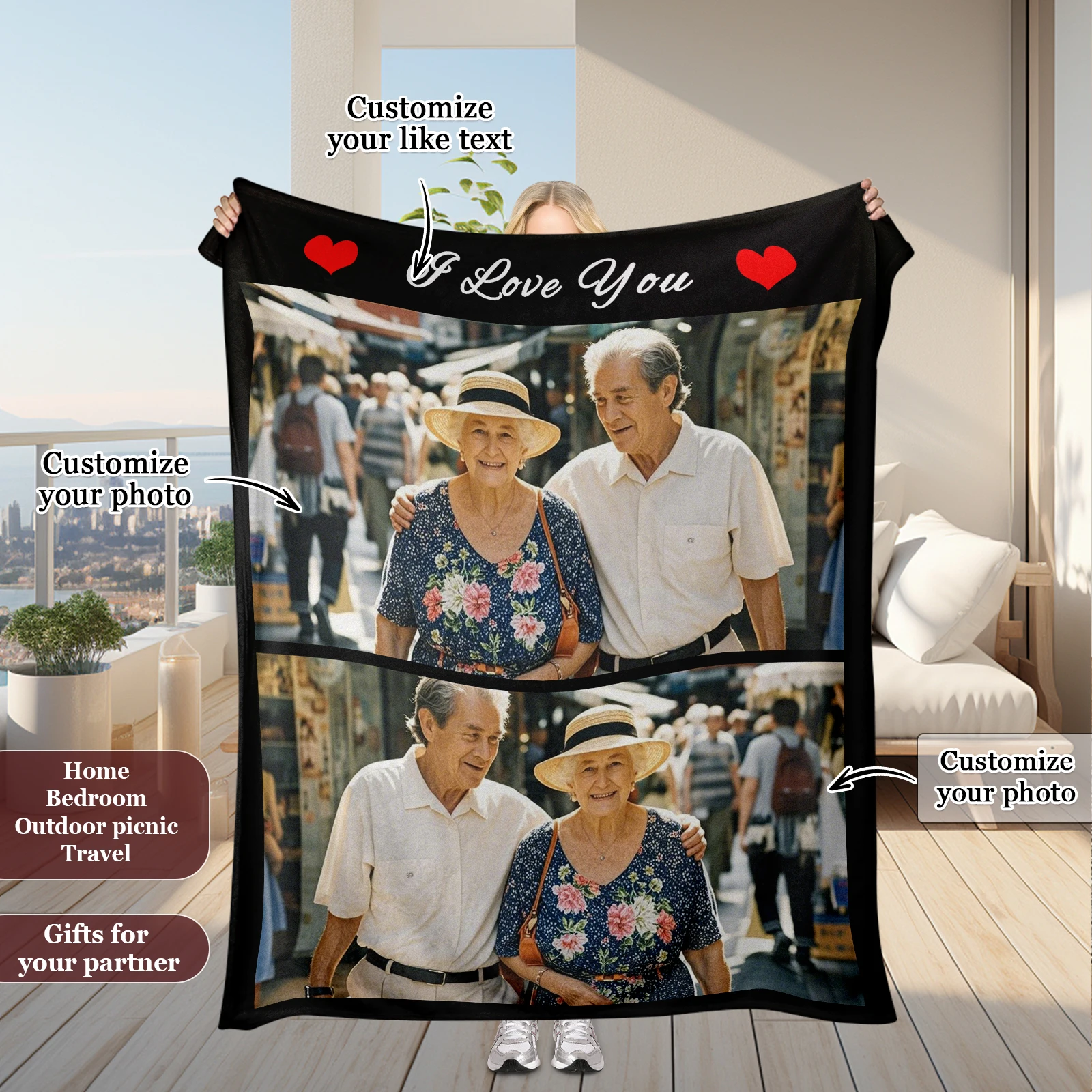 

Romantic Confession Customized Blanket Framing Cozy Moments Anniversary Gift For Partner Birthday Gift Valentine's Day Gift