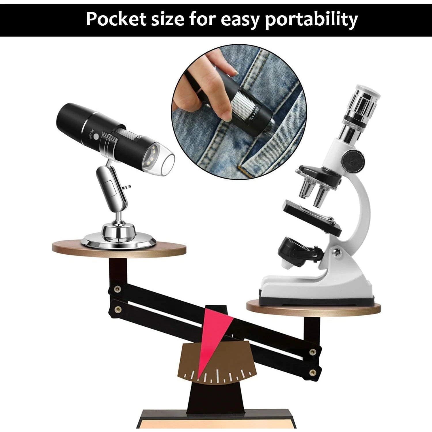 Wireless Digital WiFi Microscope,50X to 1000X Handheld