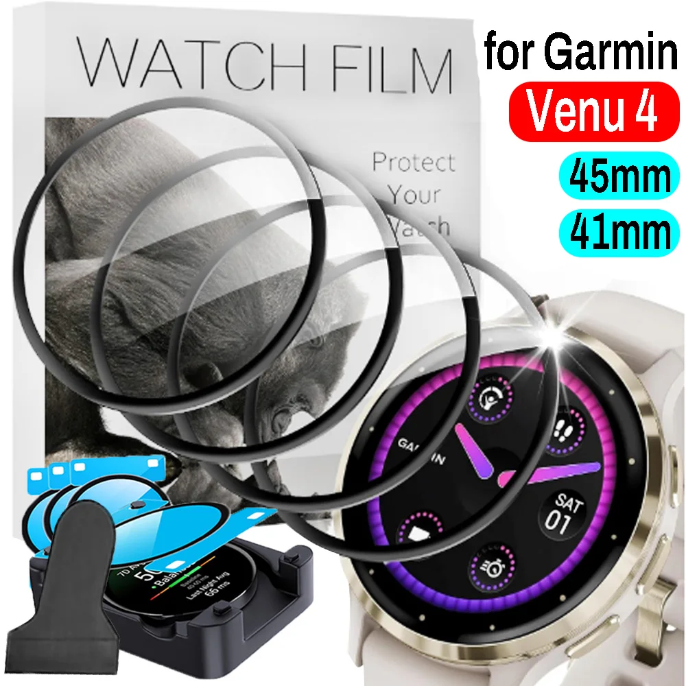

For Garmin Venu 4 Easy Installation Soft Screen Protectors Anti-scratch Install Tray Protective Films Film for Venu 4 41mm/45mm