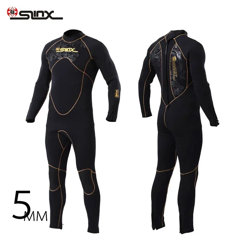 

Scuba Diving 5mm Wetsuit, Full Body Swimwear for Men, Rubber Neoprene Spearfishing Suit