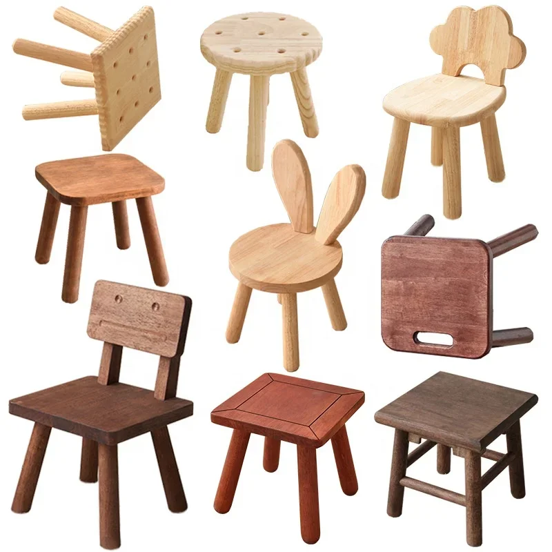 

For New Cute Design Rabbit Ear-Shaped Hardwood Wooden Toddler Chair Solid Classroom Chairs for Kindergarten Kids' Dining Chairs