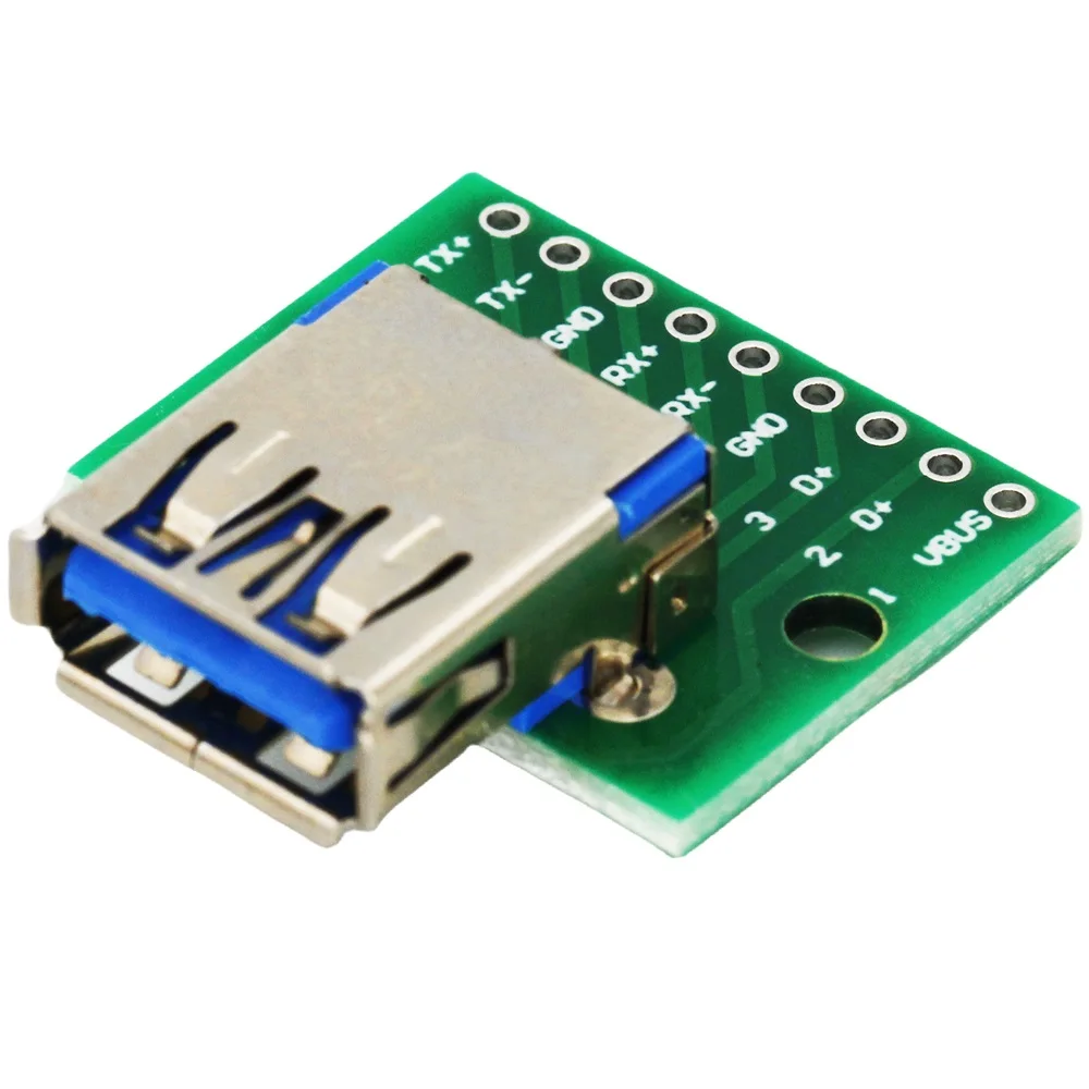 5PCS/10PCS Lot USB 3.0 To 2.54mm DIP A Female Connector Interface PCB Converter Adapter Breakout Plate Board Module for Arduino