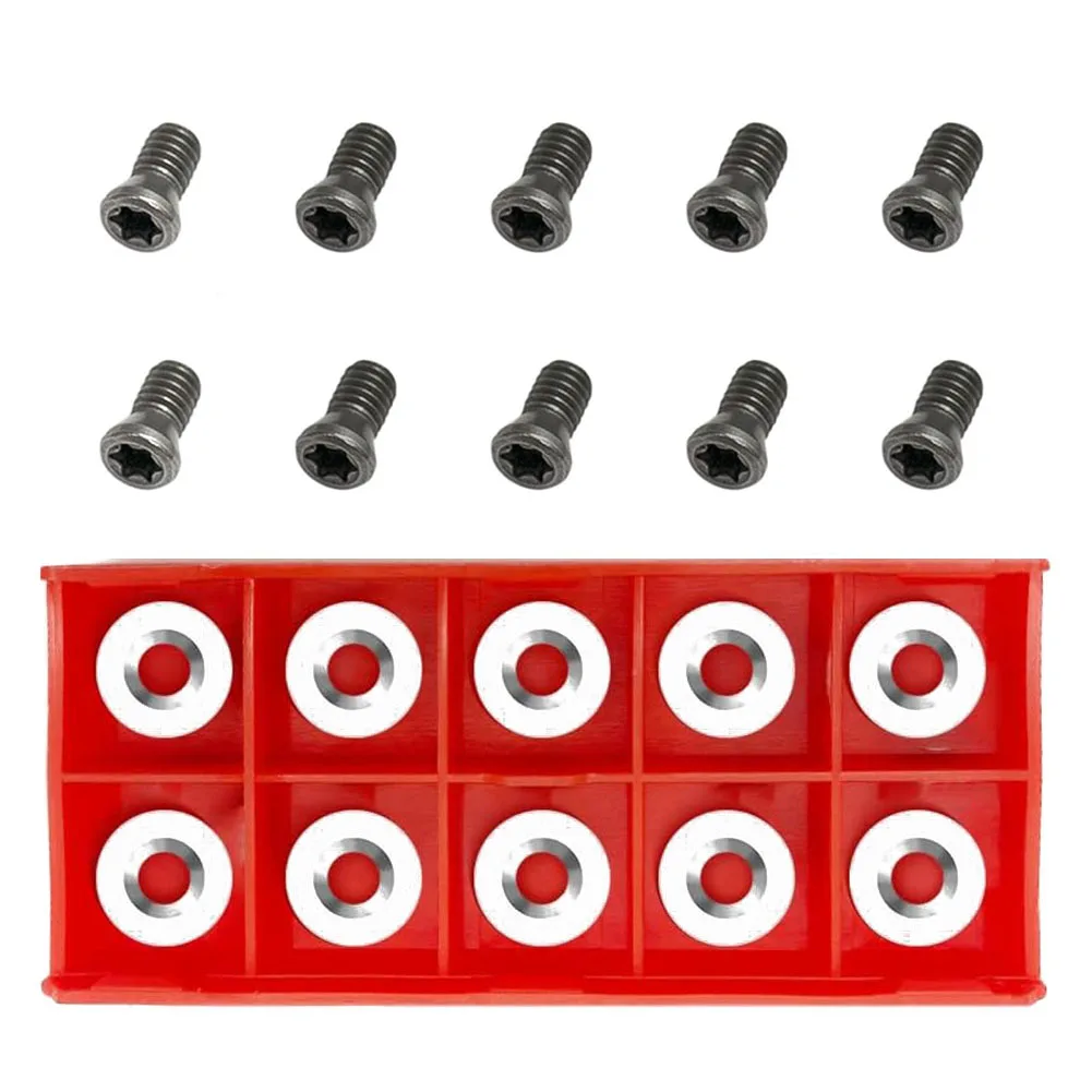 Innovative Round Carbide Inserts (R12 x 2 5mm) Set of Ten With Fasteners For Enhanced Efficiency in Your Wood Turning Projects