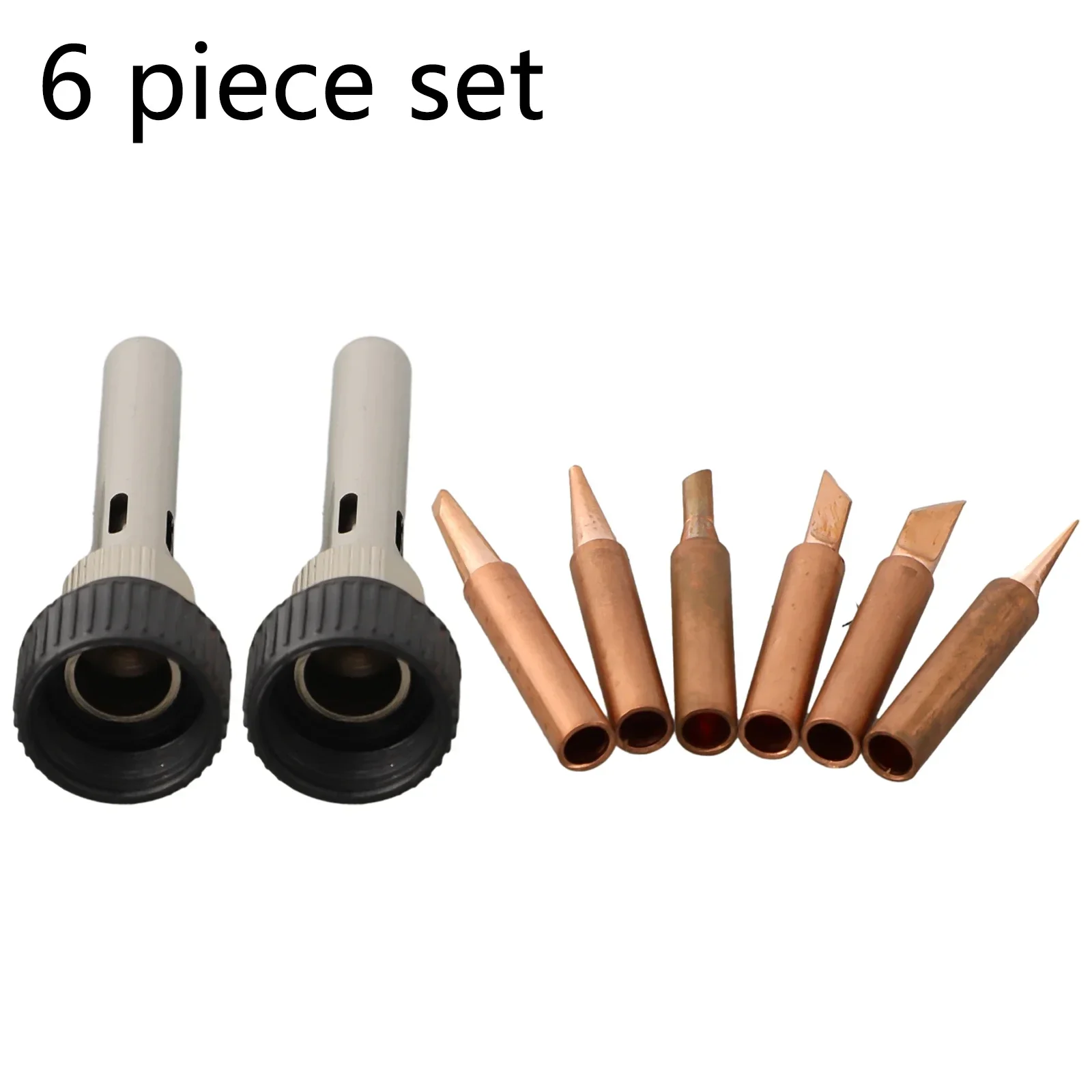 8PCS Copper 900M-T Soldering Iron Tip & Handle Set For 936 937 938 969 8586 852D Soldering Station Welding & Soldering Supplies