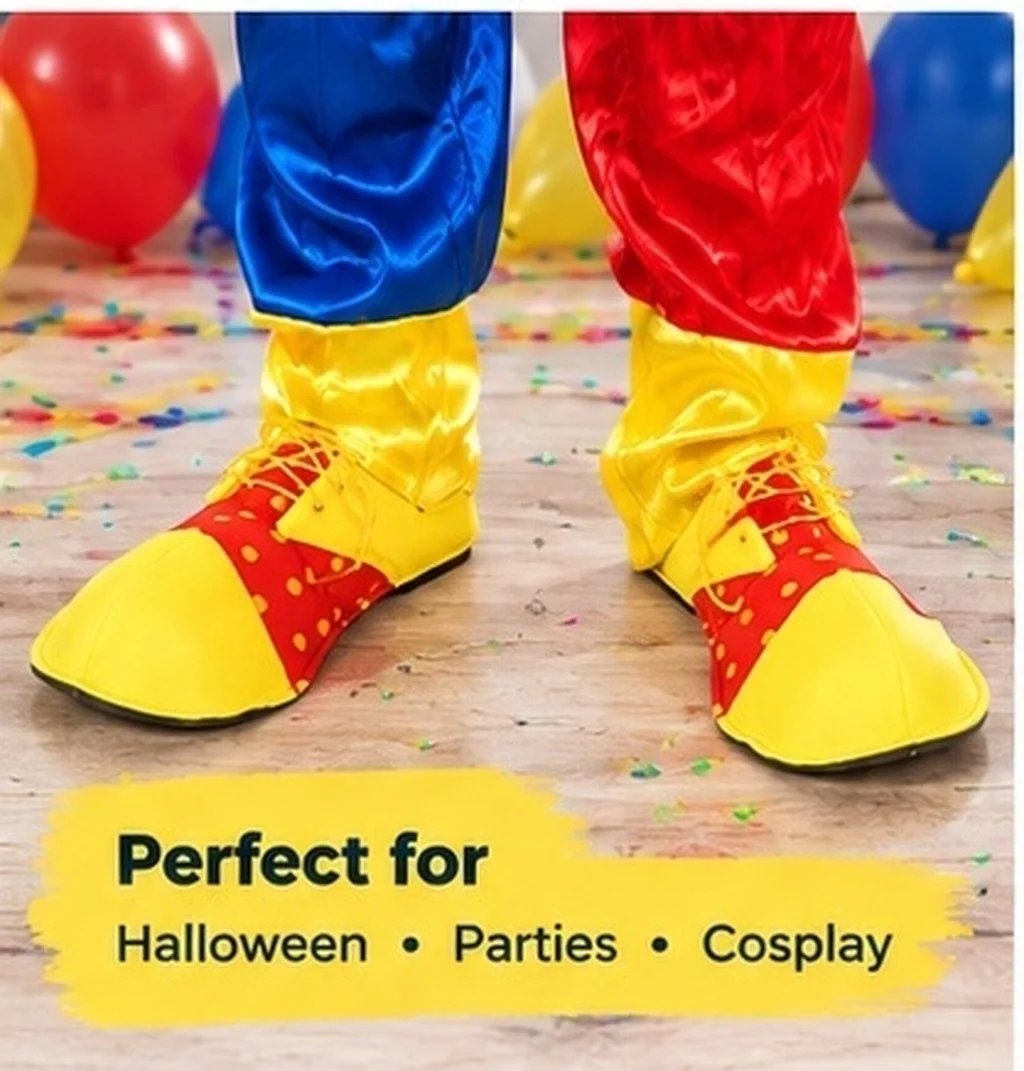 1Pair Clown Shoes Large Halloween Costume Shoes Creative Show Prop Clown Performance Supply Halloween Supplies
