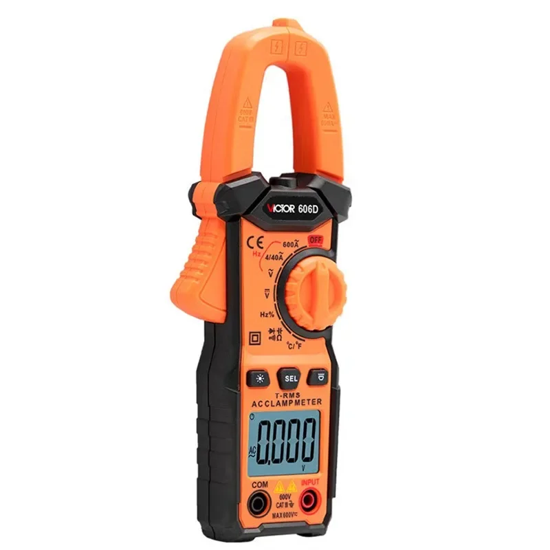 RuoShui 606D 4000 Counts AC Clamp Meter 600V 600A Digital Clamp Multimeter with NCV Flashlight Low Pass Filter