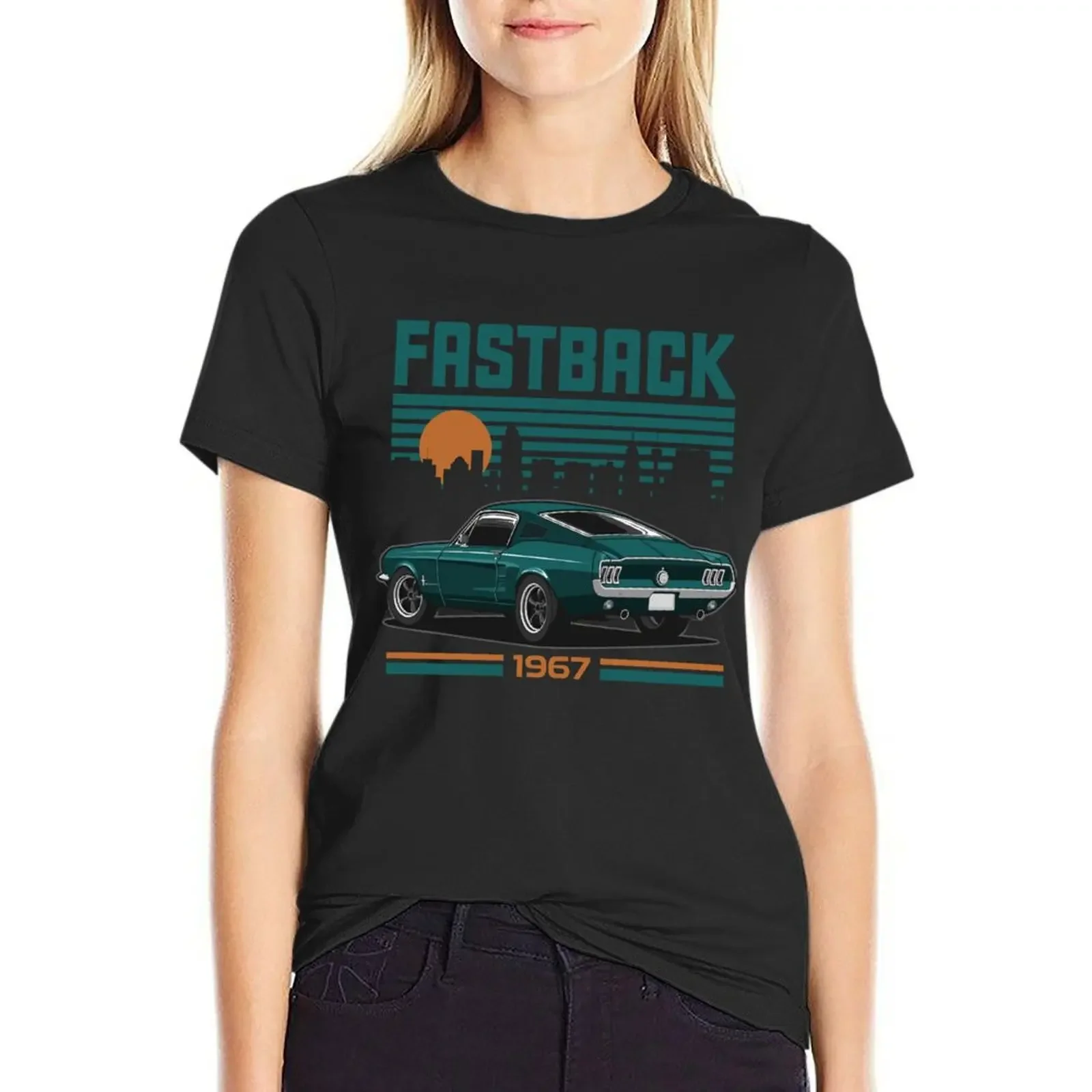 1967 Mustang GT Fastback T-Shirt tops vintage clothes korean fashion Women clothes