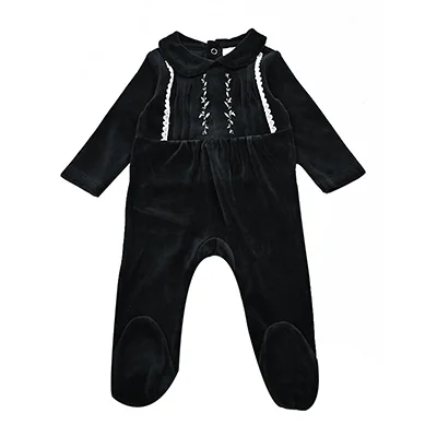 Familien-Partnerlook: Neues Shabbos-Velours-Set für Kinder – Mädchenkleid, Jungen-Oberteil, Baby-Overall mit Blumenstickerei und Schleife – Detail 32