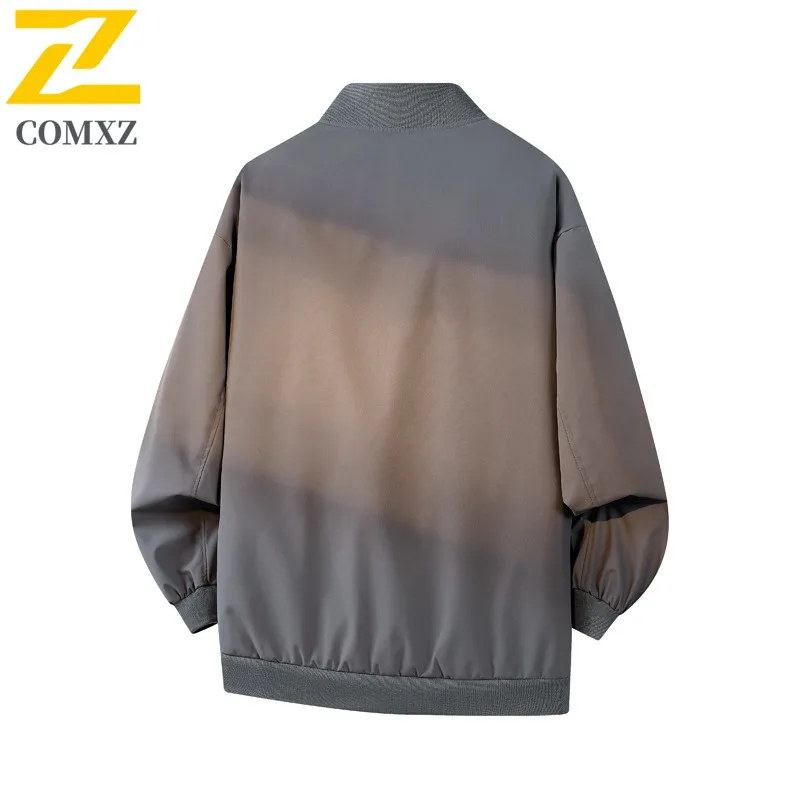 COMXZ المشي لمسافات طويلة قسط سترة الرجال السفر معطف مريح التقليدية البيسبول طوق في الهواء الطلق ضوء الخريف جديد دراجة نارية السترات #5