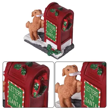 Sady vánočních poštovních schránek Santa Claus, vesničky, stolní vánoční figurka poštovní schránky, vánoční vesnice, doplňky do obývacího pokoje, ložnice, domácí dekorace 10 nejlepší prodej figurka z vesnice Noel - №9
