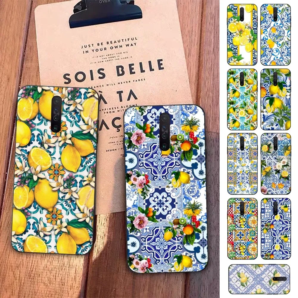 Mediterranean Lemon Phone Case For Redmi 5 6 7 8 9 10 plus pro 6 7 8 9 A GO K20 K30 K40 pro plus F3 Fundas