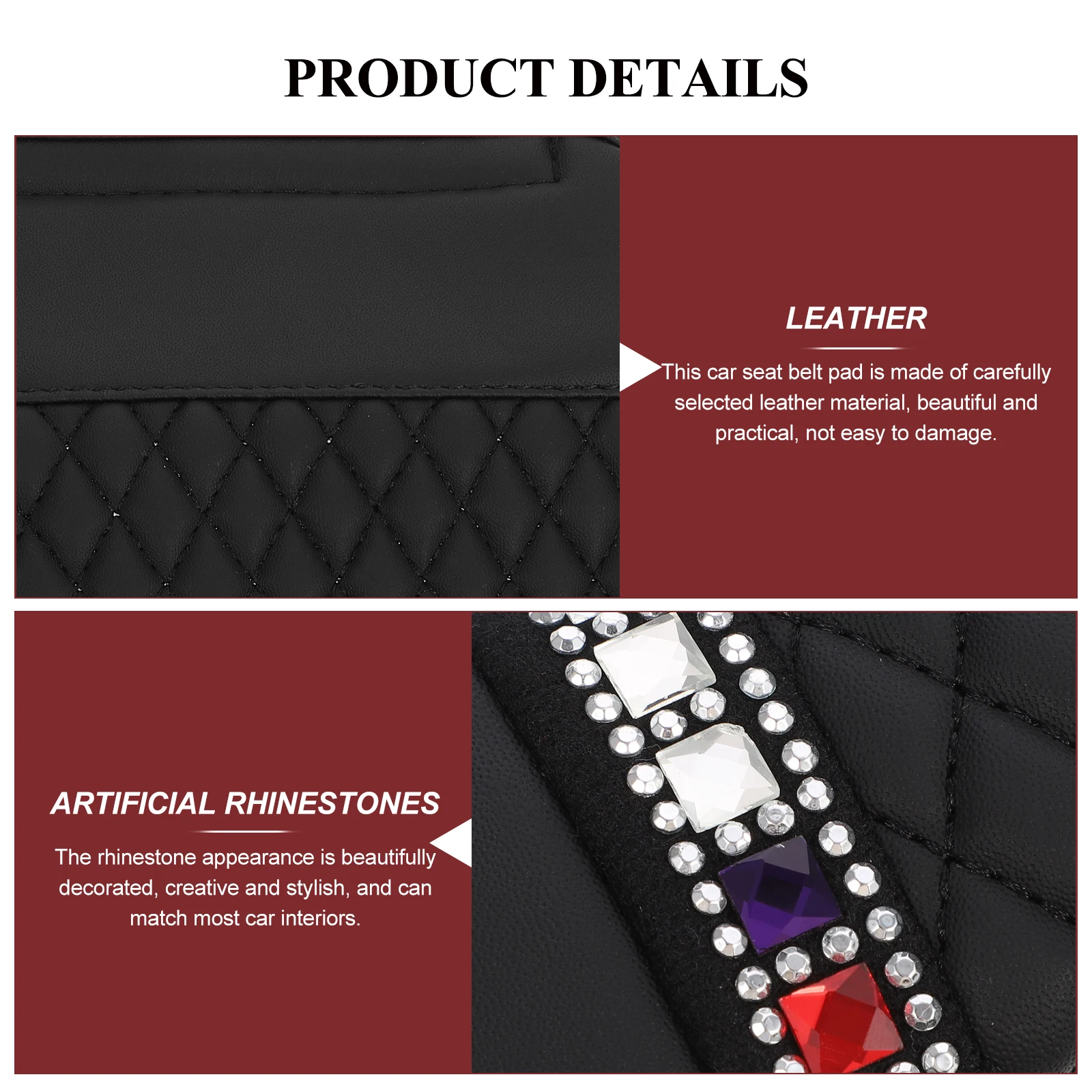 

1pc Car Cushion Protector Cover Comfortable Shoulder Pad for Motorcycle Auto Accessories Rhinestone for Car
