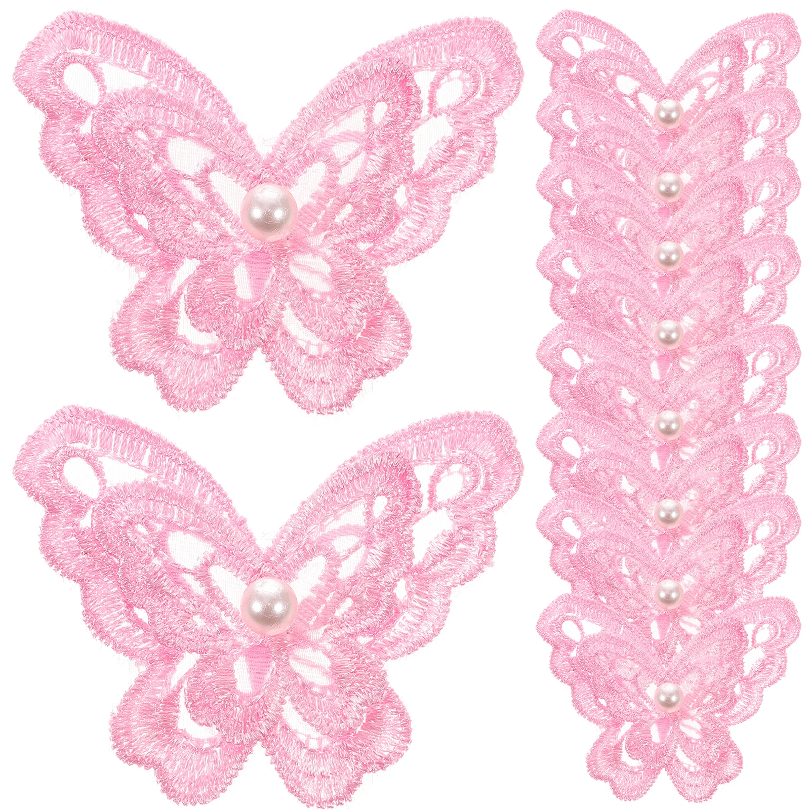 

10Pcs Handmade Embroidery Butterfly Patch Sturdy Delicate Applique for Kids Visual Development Hair Bag Decoration