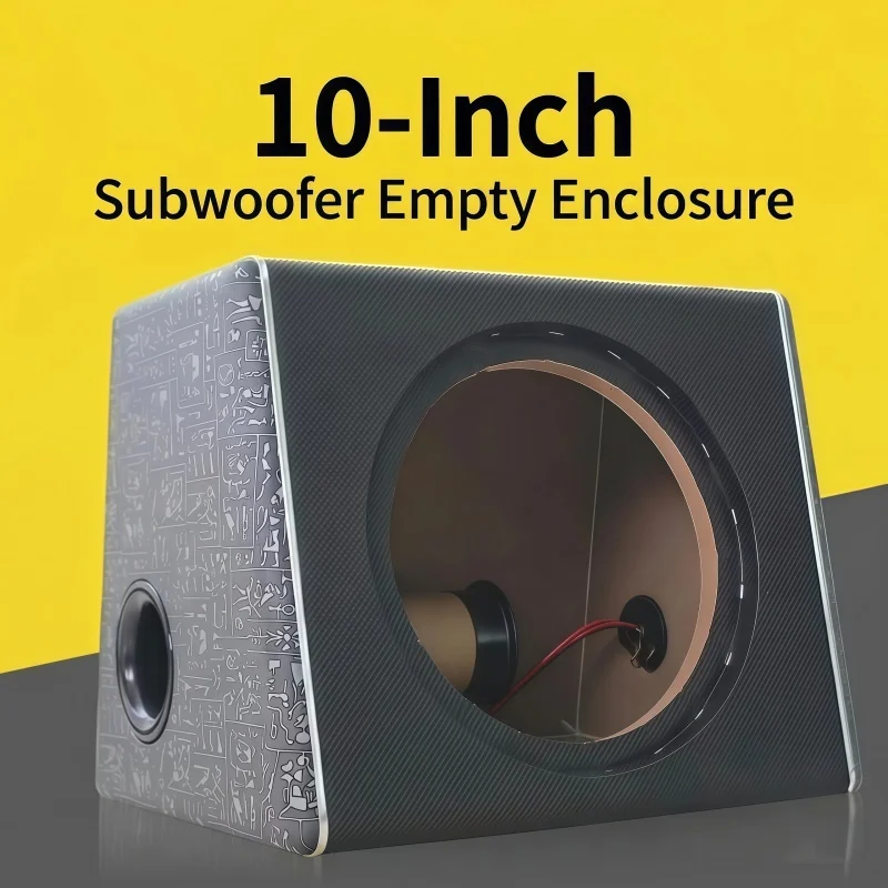 Caja de Subwoofer Vacía de 10 Pulgadas para Automóvil, Caja de Altavoz Pasiva, Gabinete de Madera con Reflejo de Bajos para Sistema de Audio para Automóvil, Caja de Subwoofer para Automóvil