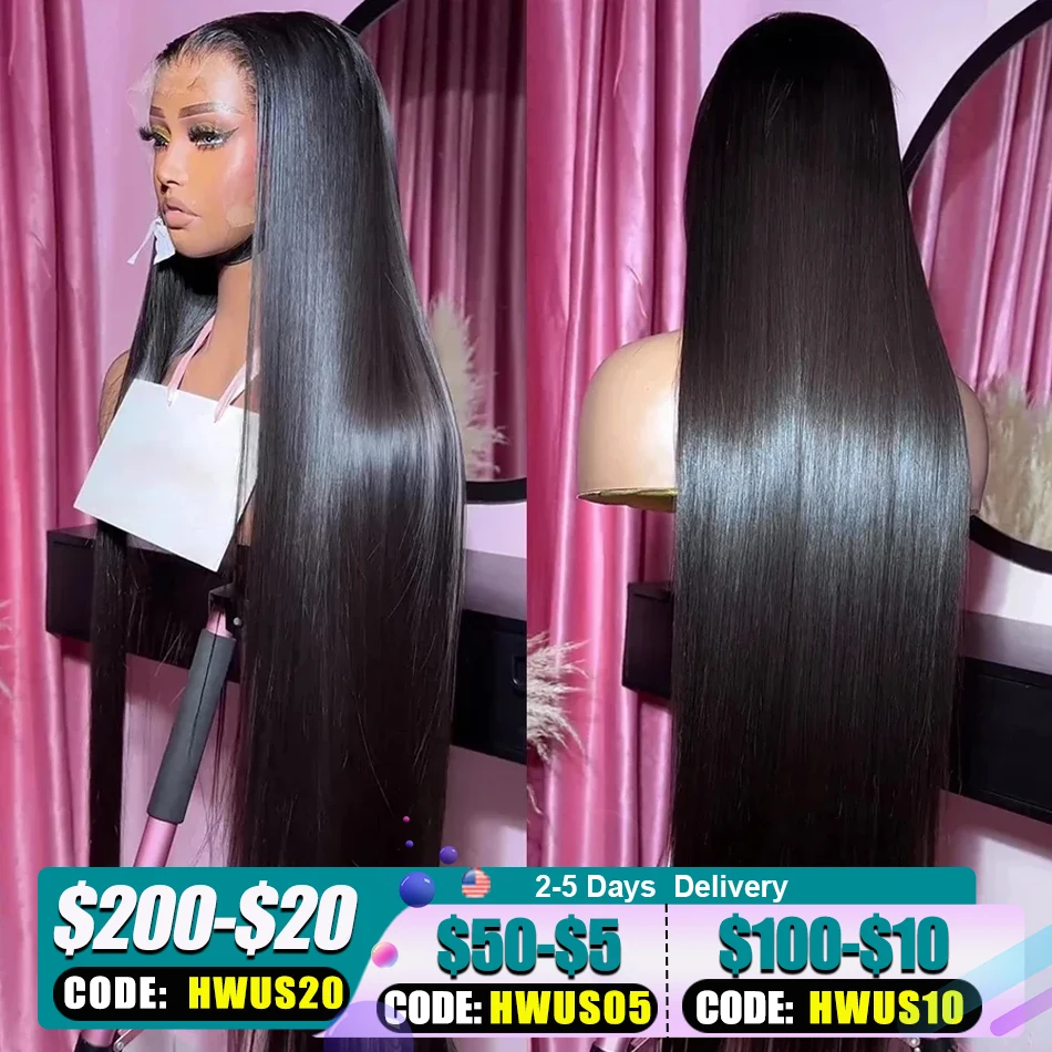 

Потрясающие бразильские парики из натуральных волос 13x6 Bone Straight с кружевной передней частью, 30-40 дюймов, 13x4 фронтальные парики для женщин, предварительно выщипанные