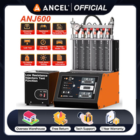 ANCEL ANJ600 GDI Piezo 110/220V Car Motorcycle Fuel Injector Tester Cleaner Machine 6 Cylinder Ultrasonic Cleaning Auto Tools