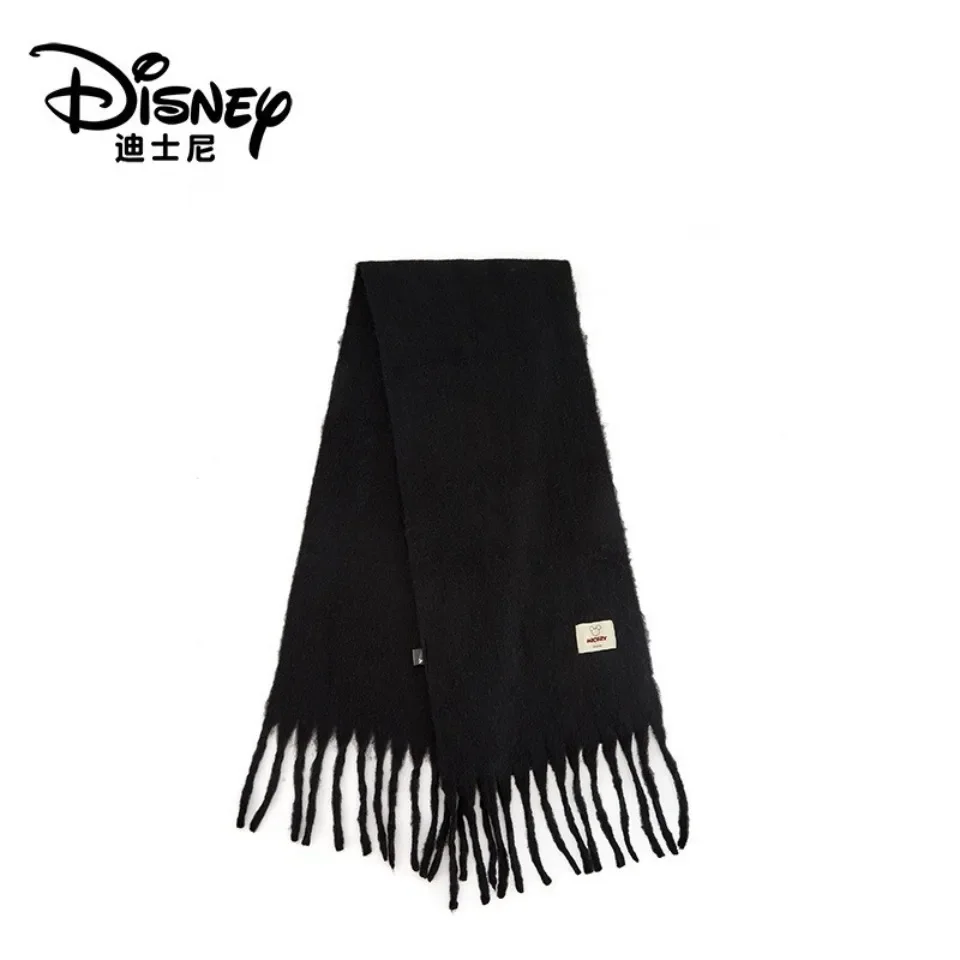 Disney Mickey Mouse Plush ผ้าพันคอสีทึบฤดูใบไม้ร่วงและฤดูหนาวผิวอบอุ่นน่ารักการ์ตูนเด็กผู้ใหญ่ผ้าพันคอฤดูหนาวของขวัญ