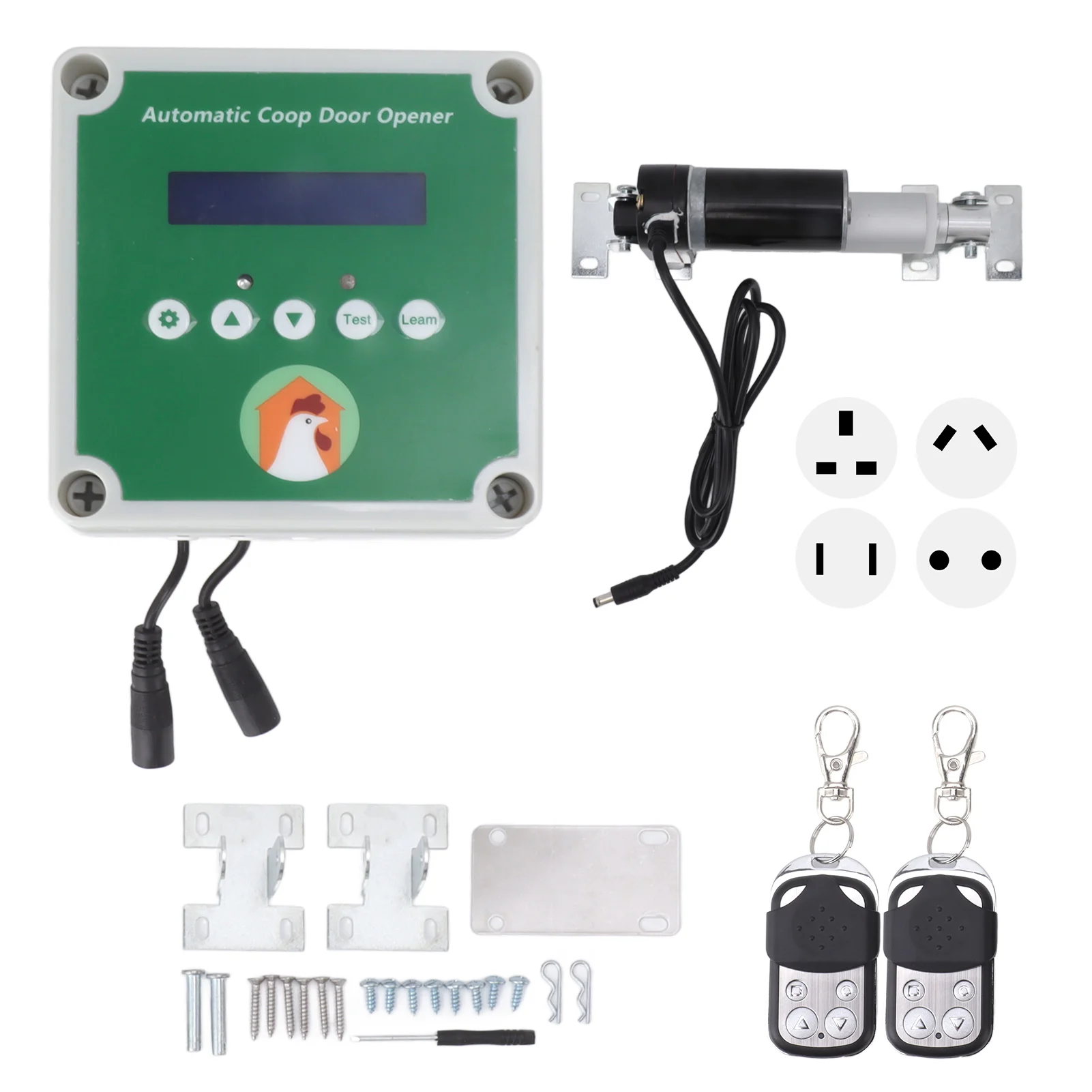 Automatic Chicken Coop Door Opener Kit Electric Chicken Door Actuator Motor Set Programmable Time with Remote Control for Farm