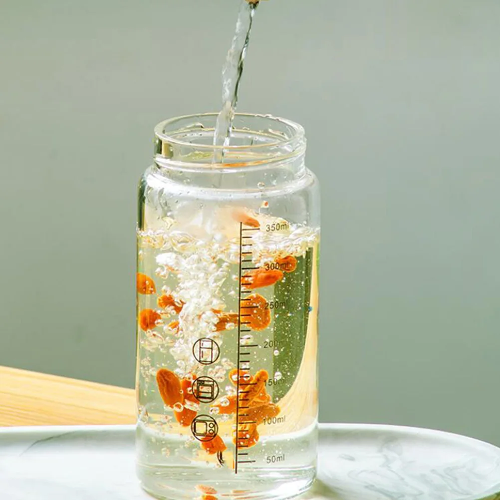 

1pc Water Scale Transparent For Milk Coffee Juice Home Use Glass Juice Bottle Drinking Bottle Glass Milk Container