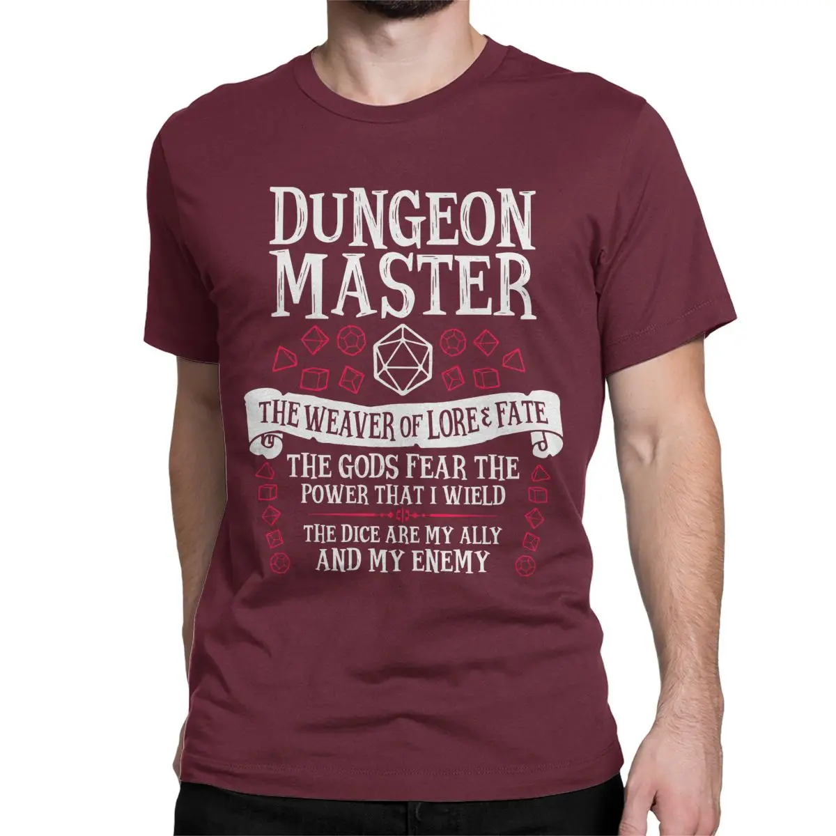 Vintage Dungeon Master The Weaver of Lore & Fate T-Shirt for Men Women Cotton T Shirts DnD Short Sleeve Tee Shirt Men Clothing