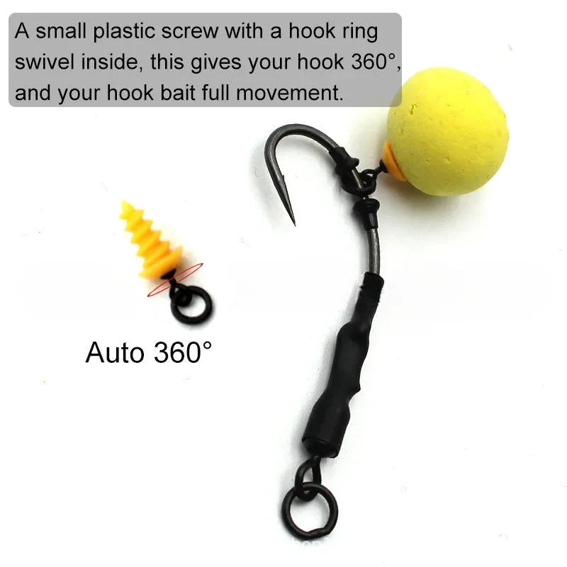 Ackibbik 10 قطعة/المجموعة/المجموعة مسامير طعم سمك الشبوط مع حلقة Boilies الطعم المسمار للشعر تشود روني تلاعب أداة الكارب الصيد اكسسوارات