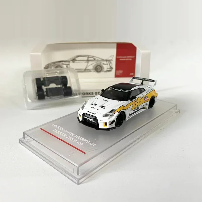 CM 1:64 Alloy Model Car LBWK Refitting GT-R R35 Silhouette 35GT-RR 3.0 Flash No.23 Sport Vehicle Collection