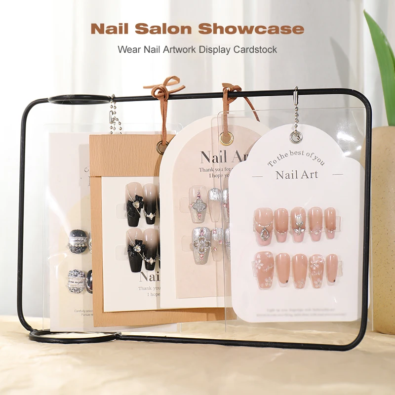 1PCS 14X9CM Wear Nail Artwork Cardstock Nail Display Cards Press On Nails Packaging Wearable Armor Display Card Boards Nail Tool