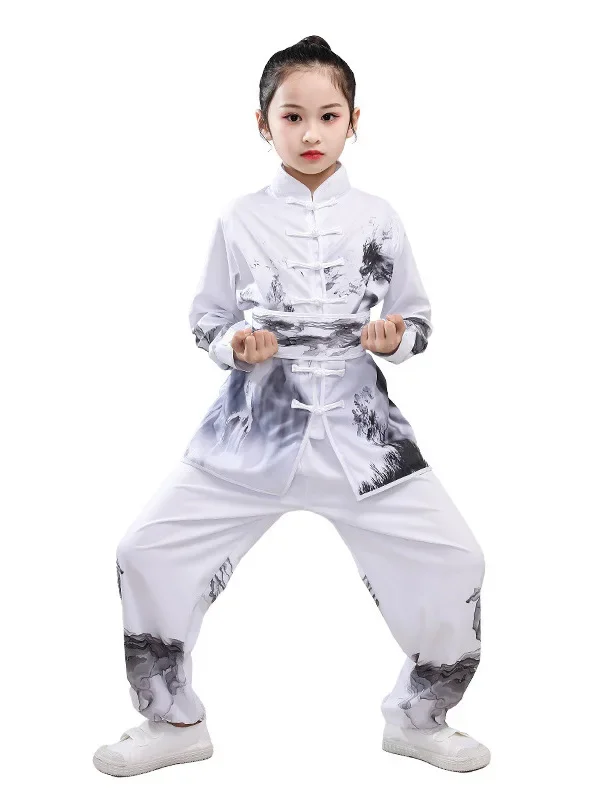 Kinderen Chinese Stijl Traditionele Wushu Kleding Kids Martial Arts Uniform Kung Fu Pak Meisjes Jongens Podiumkostuum