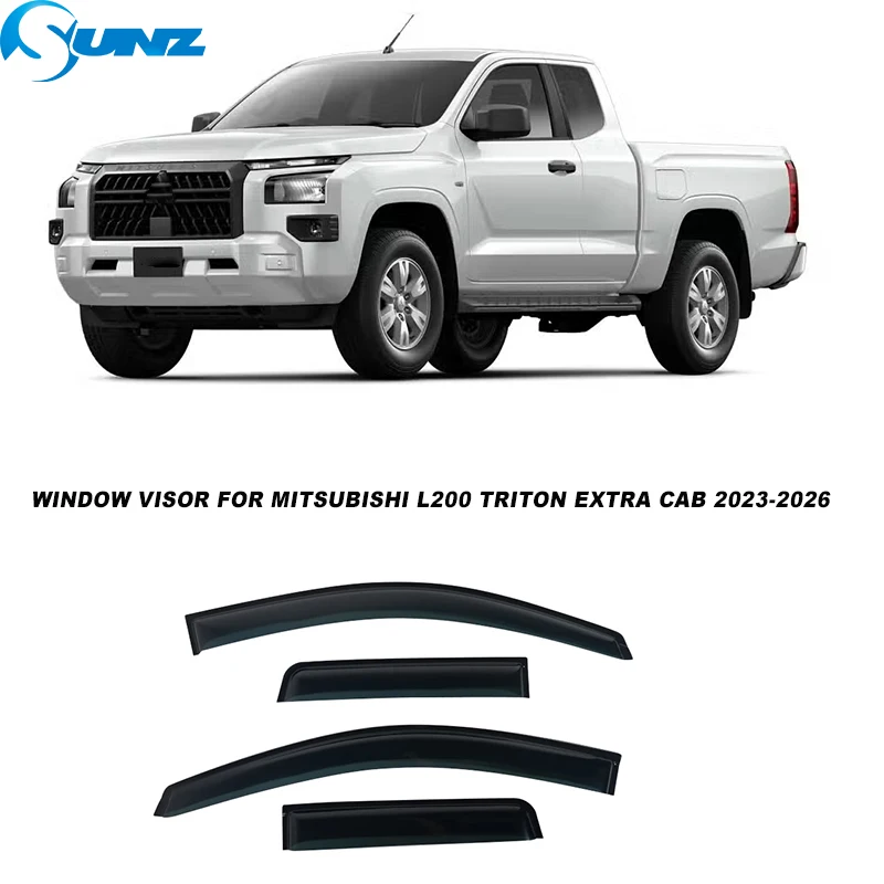 

Дефлекторы бокового окна для Mitsubishi Triton L200 Extra Cab 2023 2024 2025, боковые козырьки окна, защита от дождя, вентиляционные дефлекторы