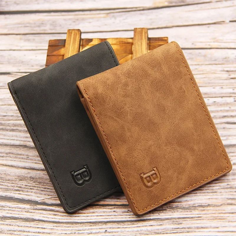 

2022 New Design Dollar Price Top Men Thin Wallet with Coin Bag Zipper Wallet New Men Wallets Small Money Purses Wallets