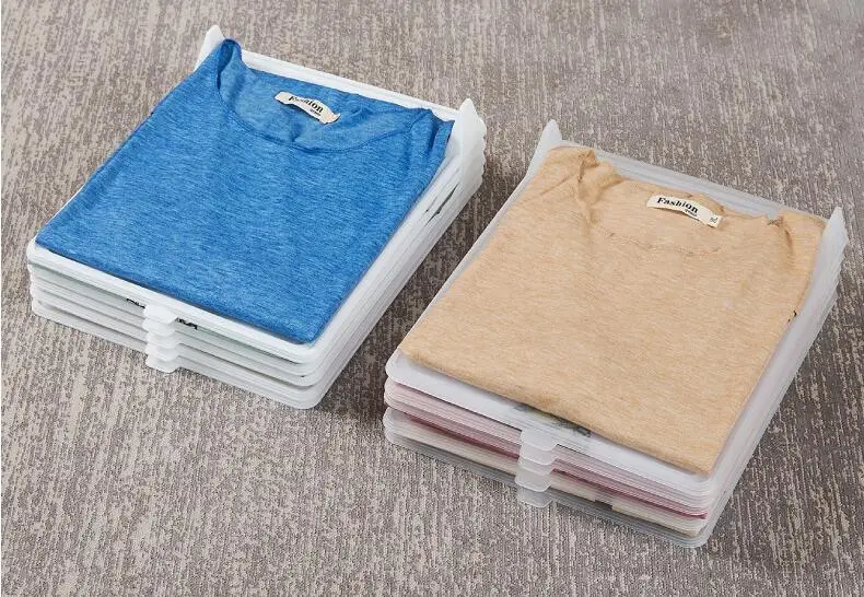 5 قطعة رجل كسول الملابس السريعة أضعاف مجلس الملابس منظمة نظام قميص مجلد السفر خزانة درج المكدس المنزلية موافق 1114