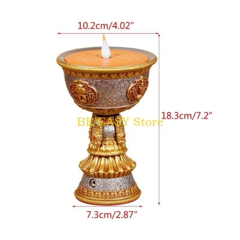 

E28F LED Simulated Flame LED Resin Lamp for Temple Ceremonies Electronic Candlestick