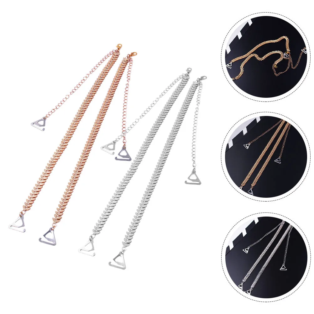 

1pcs Metal Leaf Bra Straps Replacement Adjustable Durable Decorative Chain For Women Wedding Party Wear Invisible Bra