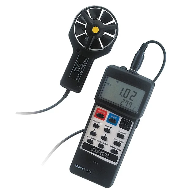 TECPEL AVM-712 High-Precision Digital Anemometer Taiwan-Made Wind Speed Temperature Meter 0.4-25 m/s 0~999,900 CMM Air Flow