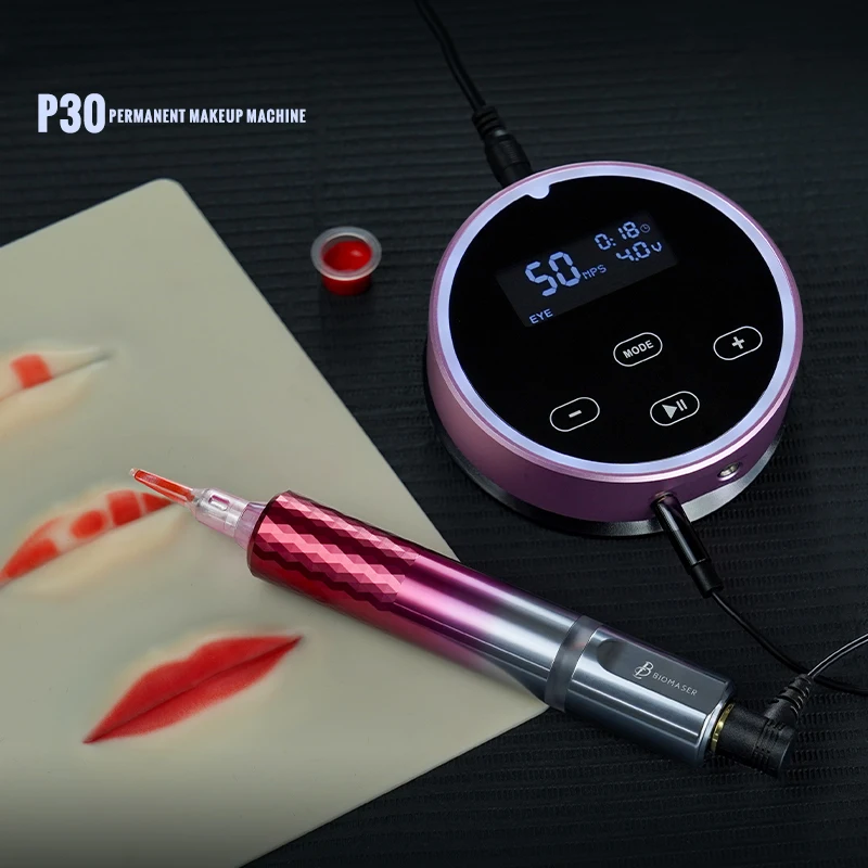 Biomaser P30 Professional Micr   oneedling Pen Universal Wireless Kit with LED Screen for Permanent Makeup