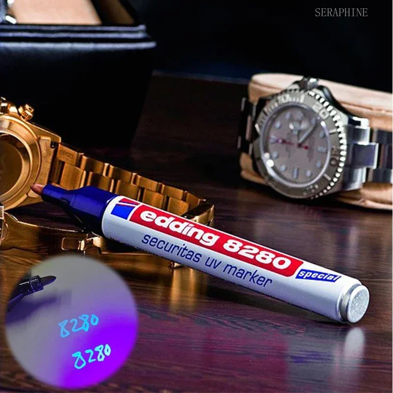 Edding 8280 Highlighter Pen Oily UV Pro Invisible Pen 1mm Ink Permanent Securitas Uv Markers Highlight for Detective/game/card