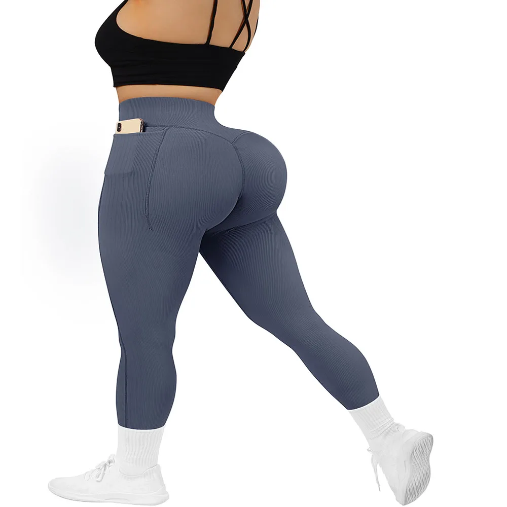 Mallas de Yoga para mujer, trajes para correr, mallas de gimnasio, pantalones de Yoga con bolsillo, cintura alta, Push Up, entrenamiento deportivo,