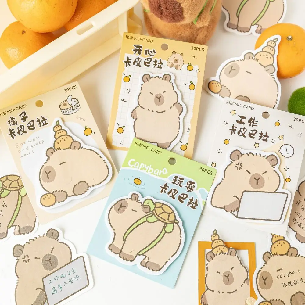 Kawaii Capybara Sticky Notes Pad Portable Mini Stationery Stickers Multifunction Multi-purpose Account Material Stickers