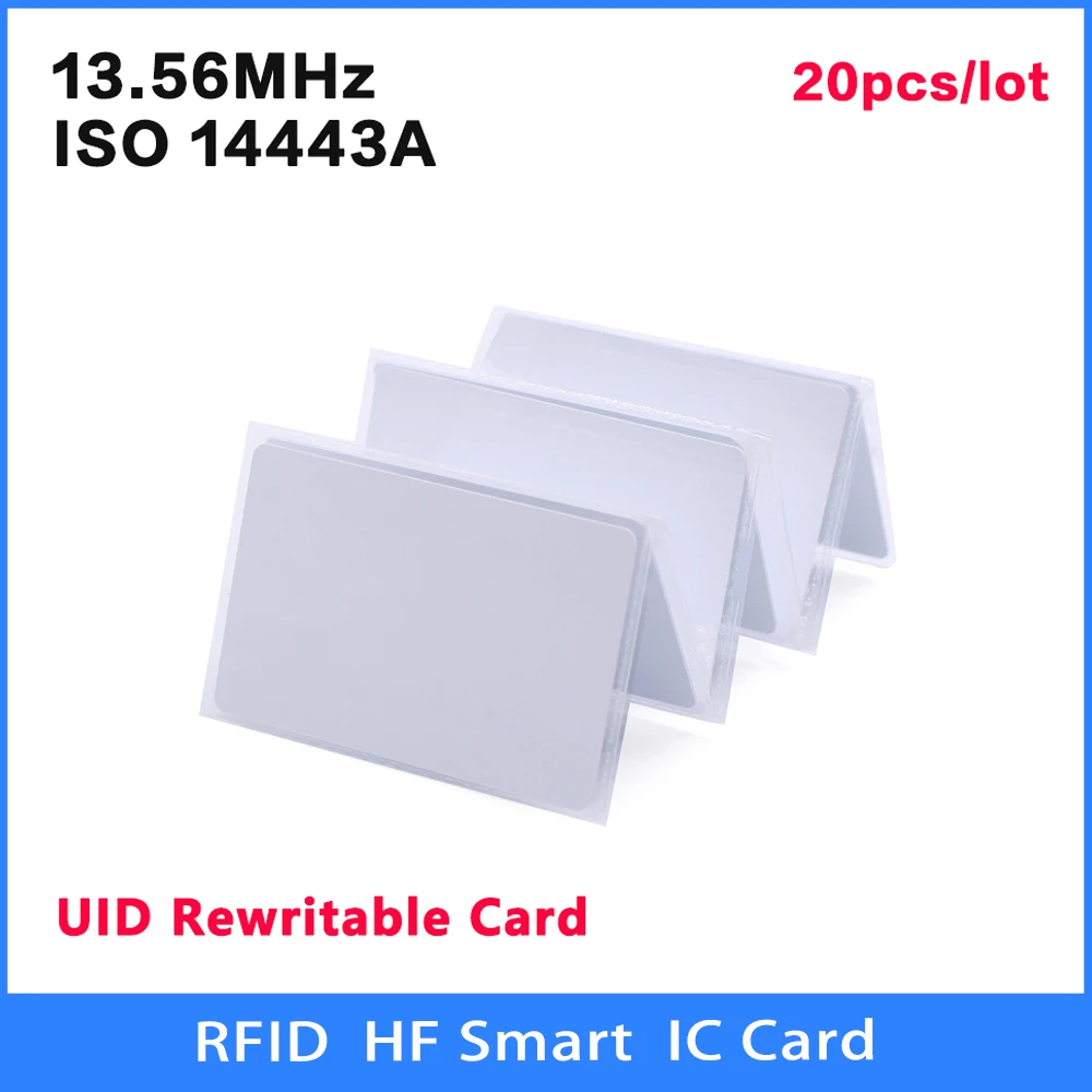 RFID HF NFC Card 13.56Mhz IC-UID Cards UID Rewritable Changeable Smart  Cards ISO14443A High-quality Chinese Magic Card 20pcs