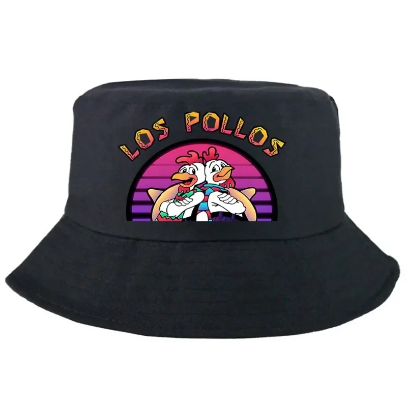 Los Pollos Hermanos Retrowave Bucket Hat Cool Summer Foldable Bucket Hat Man Women Unisex Outdoor Sunscreen Fishing Hunting Cap