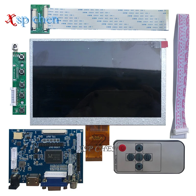 7inch HD LCD 1024x600 Display EJ070NA-01J HJ070NA-13A m1-a1 40PIN For Raspberry Pi ARM HDMI VGA  Driver Board Free Shipping