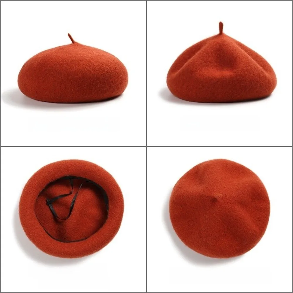 خمر سحابة المرأة الصوف القبعات الدفء أفخم البريطانية قبعة صغيرة الكورية نمط بلون الرسام قبعات الخريف