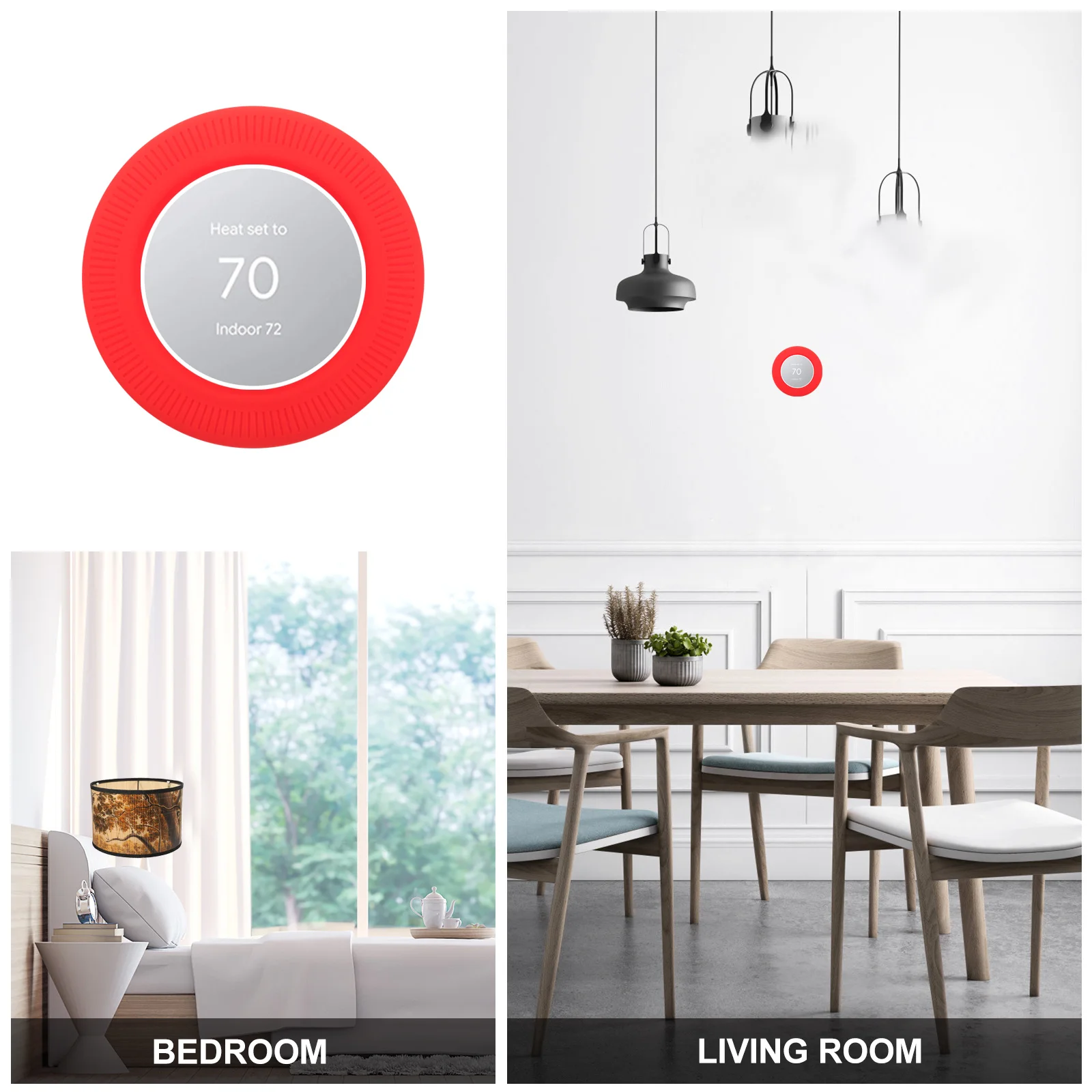 

Thermostat Wall Plate Cover Silicone Flexible Cover Exquisite Craftsmanship Practical Addition Interior Design