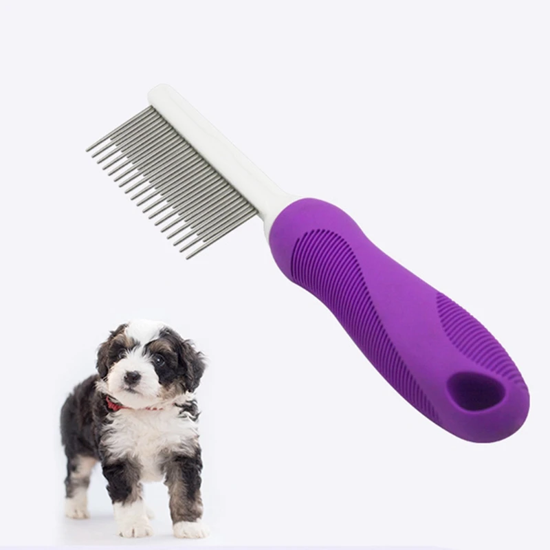 Pet Comb For Dogs And Cats, Stainless Steel Teeth, Ergonomic Handle, Universal Grooming Tool, Easy To Clean