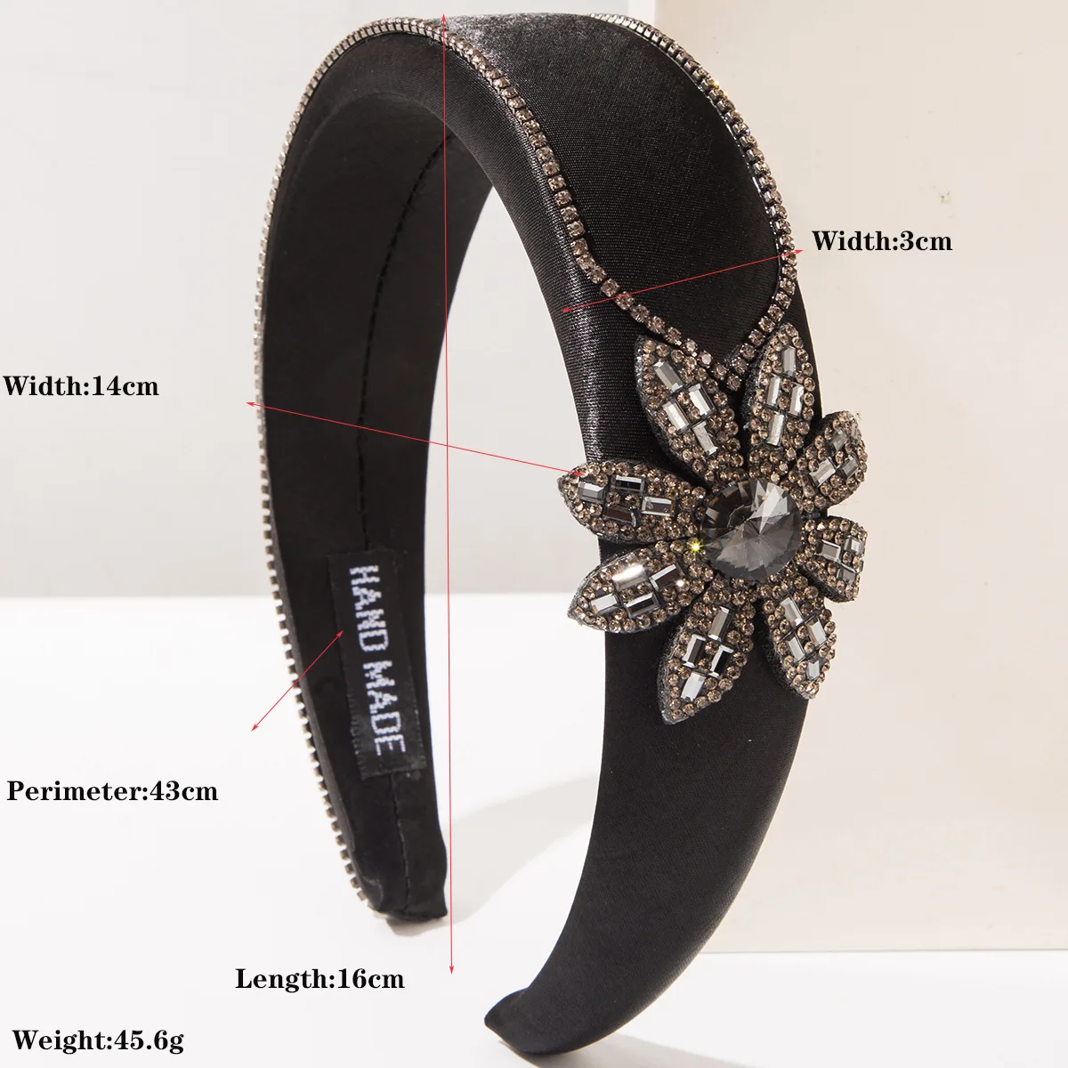 Ytterbium hair band retro style geometric pattern irregular chain full of diamonds flower headband premium hair accessories
