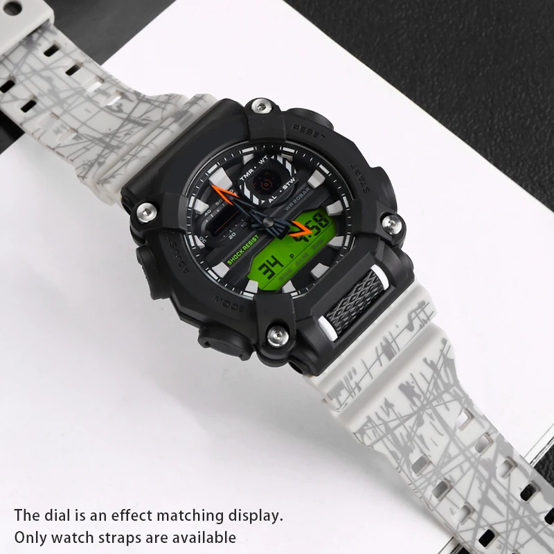 16mm Silicone Watchband For Casio G-Shock GA-110 GA-100 GA-120 GA-900 Camouflage Rubber Waterproof Men Watch Strap Bracelet