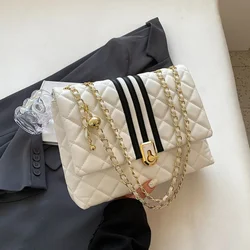 Women 2023 Luxury Designer Large Capacity Square Side Ladies Handbag Quilted Leather Chain Crossbody Shoulder Bags