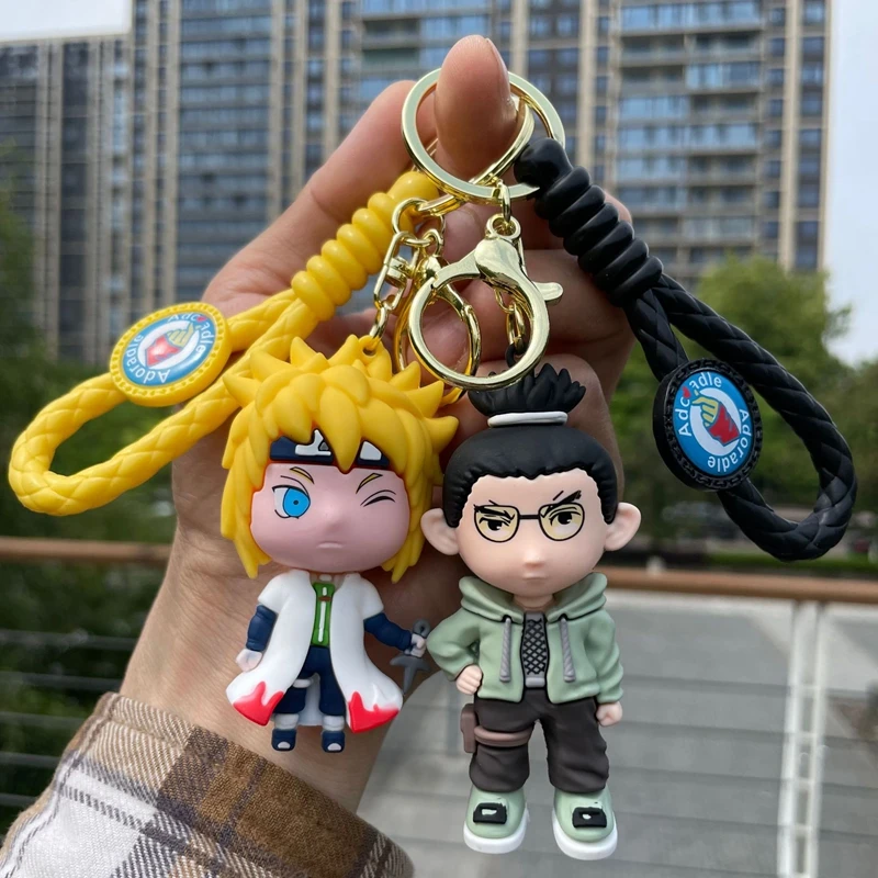 Cartoon Narutos Uzumaki Boruto Silicone Pendant Keychain for Men Women Uchiha Itachi Rubber Key Ring Anime Fans Car Bag Jewelry