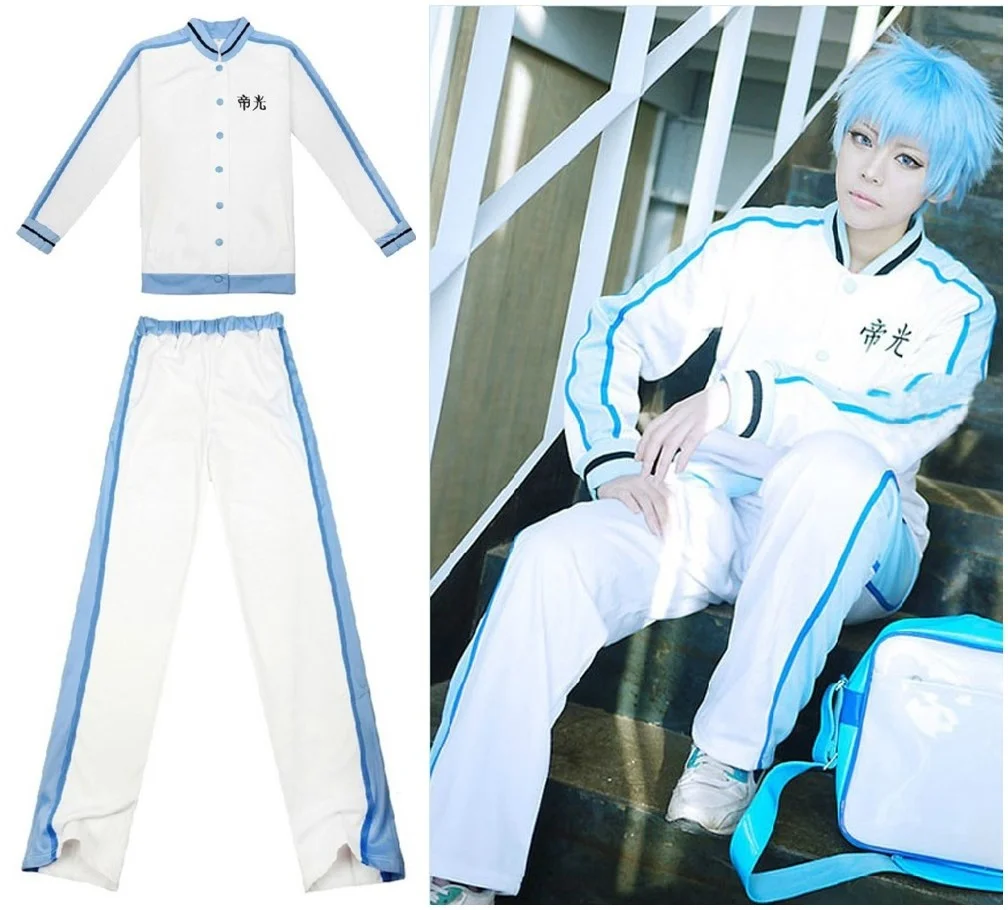 

Kuroko no Basuke Teiko School Basket Ball Team Jacket Coat + Long Pants Whole Set Uniform Cosplay Costume Unisex Sportswear