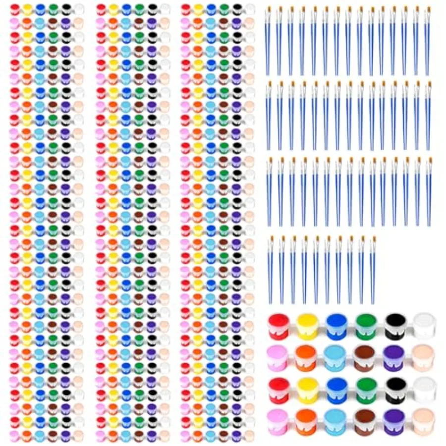 

0 Mini Acrylic Paint Set, 12 Colors Washable Paint Strips for and Adults - Includes 100 Brushes, 600 PCS kids Paint Kits for Ea